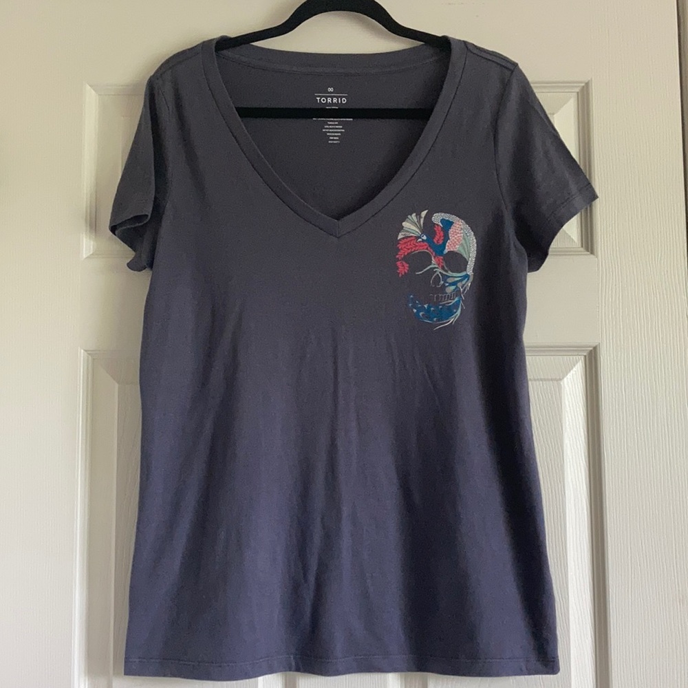 Torrid Sugar Skull V neck graphic T